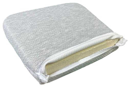 ORGANIC TEXTILES Organic Seat Cushion - 2 Firm Latex with Heather Grey Removable Cotton Cover - GOLS/GOTS Certified - Back Tailbone Pressure Relief Support, Office Chair, Gym Bleacher Seats, Car