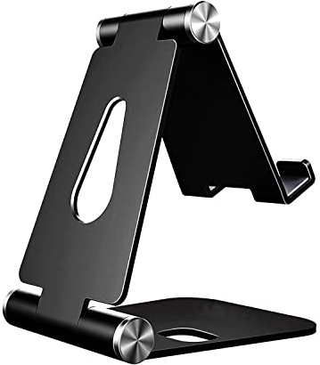 SOPORTE DE SOBREMESA M AJUSTABLE (2 PIVOTES) PARA MOVIL / TABLET. NEGRO