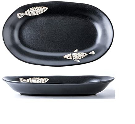 Servizio di piatti Piatto da pranzo cinese verniciato a mano piastra in ceramica porcellana in porcellana grande lunga piastra di pesce da 12 pollici piatti da pranzo ovale Servizio da tavola