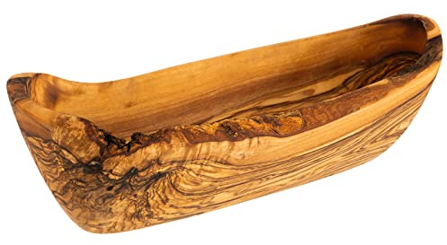 APS Skål – oliv – 25 x 8,5 cm, H: 7,5 cm olivträ 0,4 liter (varje del är unik. Storlek, form, färg och ådring kan variera)