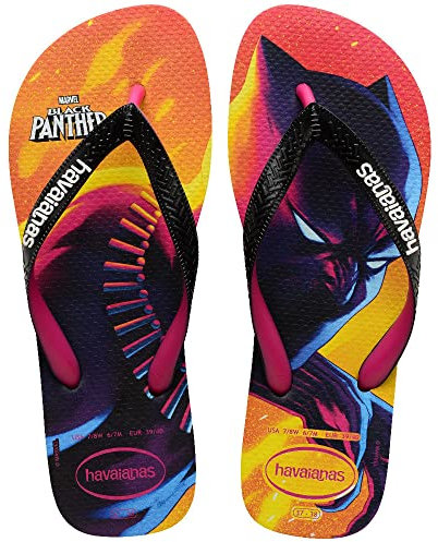 Havaianas Top Marvel Infradito Unisex - Adulto, Colore: Nero/Rosa Elettrico, Taglia: 33/34 EU