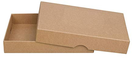 Natürlich verpacken Faltschachtel 20,5 x 20,5 x 2,5 cm, Braun, Deckel, Jade Kraftkarton - 10er Set