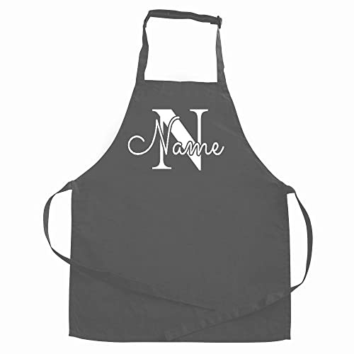 Elefantasie Personalisierte Kinderschürze mit Name, Kochschürze für Backen, Kochen, Geschenkidee für Kinder ab 3 Jahre Motiv Buchstabe