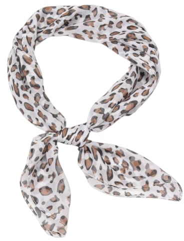 FAIRYGATE Tuch Bandana Schal Leopardenmuster Kopftuch Damen Sommer Multifunktionstuch Chiffon Seidentuch Haare Mädchen Halstuch Stirnband Haarband DA2707