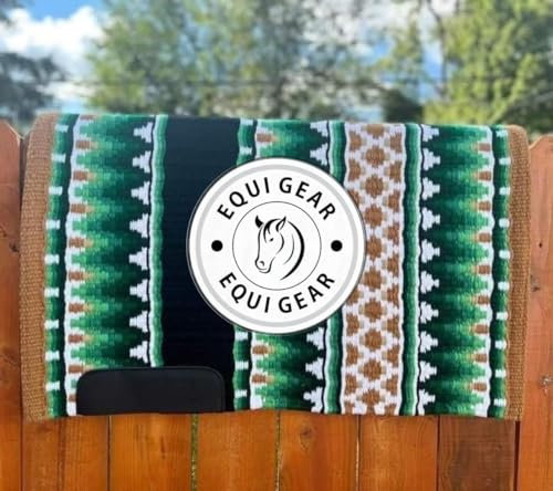 EQUIGEAR Western Show Horse Satteldecke aus neuseeländischer Wolle, Western-Design, handgefertigte Satteldecke, Wollpolster, Sensor Flex (Anpassung möglich), WZ69 (34x32)