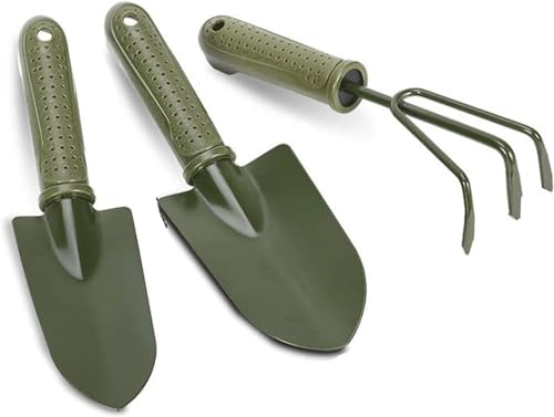 Set di attrezzi da giardino – Kit da giardinaggio in acciaio inox, 3 pezzi, strumenti essenziali per la fioritura del terreno sciolto, ideale come regalo di giardinaggio per donne e uomini