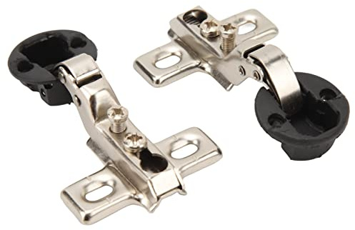 Bisagra de gabinete, bisagra de amortiguación de cierre suave, 2 bisagras de cierre suave con agujero de 26 mm, bisagra de gabinete de cierre suave para puerta de cristal de gabinete (media cubierta)