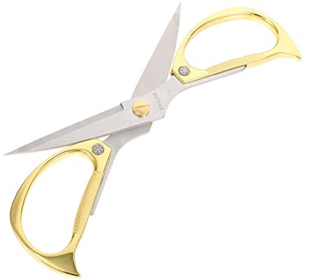 Amosfun Küchenschere Geflügelschere Lebensmittelschere Für Die Küche Krebsschere Scheren Fleischschere Meeresfrüchte-schere Schwere Schere Hühnerknochenschere Rostfreier Stahl Golden
