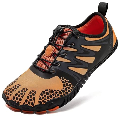 HOBIBEAR Mens Wide Toe Barefoot Shoes Trainers Gym Minimalist Running Shoes for Womens Non Slip Lightweight