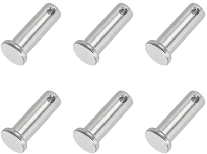 PATIKIL 6 Stück 30mm Lange Steckbolzen 10mm Durch. Flachkopf Edelstahl Bolzen mit Loch 3,2mm Durch. Einlocher Sicherungsbolzen für Industrie Maschinenbau Anhänger Scharnier Möbel, Silber