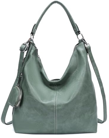 OBC Damen Tasche Shopper Hobo-Bag Schultertasche Umhängetasche Handtasche Damentasche Reisetasche Beuteltasche Leder Optik Mint