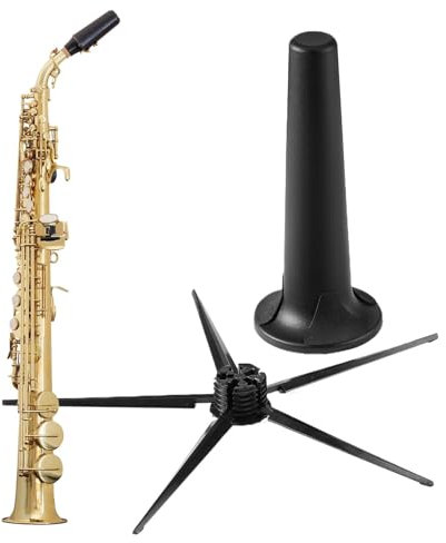 Xijobido Sopran-Saxophon-Ausstellungsständer,Sopran-Saxophon-Glockenständer,Faltbarer, leichter Displayhalter für Sopransaxophon | Stabiler, rutschfester Saxophonständer für alle Musikerinnen, Männer