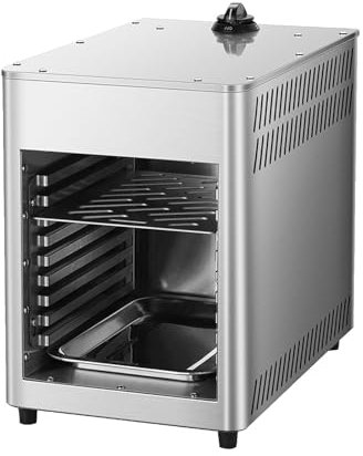 VNATWGOO Asador De Carne A Gas Comercial, Horno De Carne De Acero Inoxidable A Gas, Asador De Interior con Temperatura Ajustable, para Carne De Res, Pollo Y Verduras,NPJ002G