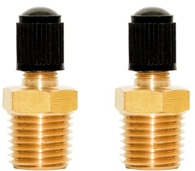 Lilaly Schrader Valve, Air Valve, Schrader Valves, Air Tank Valve, Schrader Valve Core with 1/4''NPT Male Threads for Air Compressor Tanks (2 PCS)