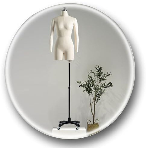 WYRMB Schneiderpuppe, Weiblicher Schneiderpuppen-Torso, Höhenverstellbarer Schneiderpuppenkörper, Torso Mit Universellem Radständer Zum Nähen, Präsentieren Von Schmuck Und Kleidung, B, 86, B-80