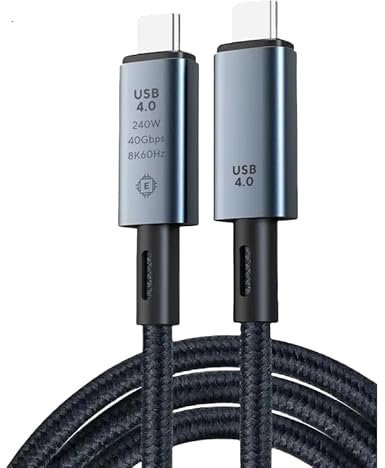 Multibao 1M Thunderbolt 3/4 40Gbps Data Sync 8K@60Hz Display240W USB4 Type C Cable Compatible with iphone 16/15 Pro/15Pro Max Nexus, Huawei,LG, HTC and more