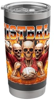 Fistball Player Skeleton Skeleton Skull 90s Bootleg Style Stainless Steel Insulated Tumbler