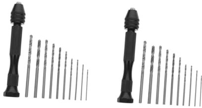 DIYEAH 2 Set Trapano Manuale con Punte Elicoidali per Modellismo Te Utensile Pratico per Altri Materiali