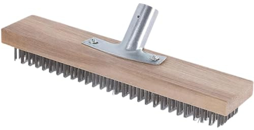 Kadryxon Drahtbesen 30cm Straßenbesen Drahtbesenbürste 30cm Stahldrahtbesen Stahlbesen Unkraut aus Edelstahl Gartenbesen Drahtbesen Bürste zum Entfernen von Gartenmoos Unkraut Hartnäckigen Flecken
