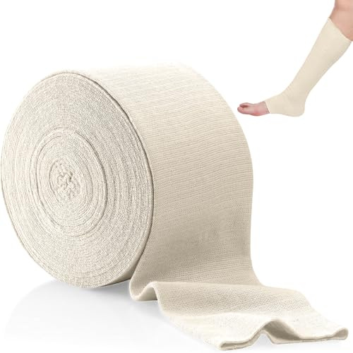Benda Supporto Tubolare Elastico, 7,5cm x 10m Bende Support Traspirante, Fascia Garza Braccia Cotone, Bendaggio Fasciatura Elastica Fissaggio Tubo per Braccio Ginocchio, Gambe Inferiore,Caviglia,Polso