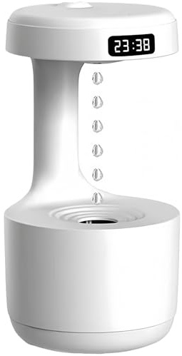 JIEHET Humidifiers for Bedroom, 800ml Cool Mist Air Humidifie, Anti-Gravity Digital Humidifier with LED Display, Quiet Knob Control for Large Room, Plants, Nursery, Office - White