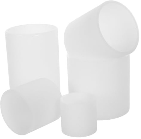 AKOOSY Moules en Silicone pour Bougies Artisanales 5pcs, Cylindriques et Ronds, Matériau Silicone Blanc, Solide et Polyvalent pour Projets Créatifs et Ambiance Maison
