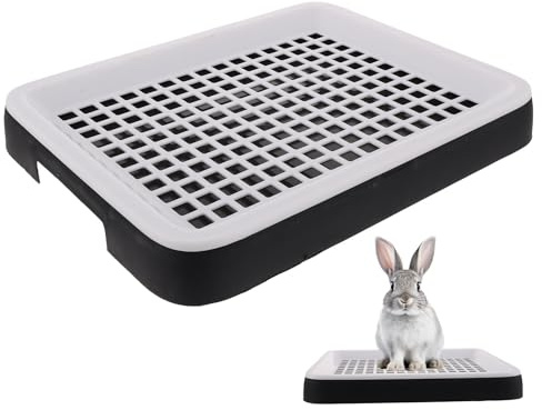 YARNOW Kaninchenklo aus Auslaufsichere Haustiertoilette Trainingsbox für Kaninchen Meerschweinchen Chinchillas Kleintierkäfigzubehör mit Filterboden