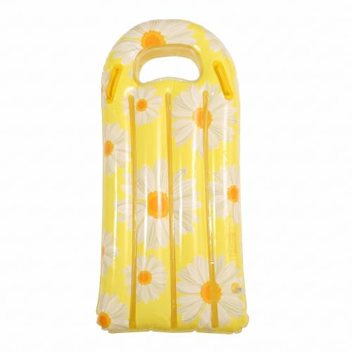 Surfbrett Aufblasbar Luftmatratze, FainFun Luftmatratze Surfbrett, Wellenreiter Aufblasbar, Aufblasbares Bodyboard mit Griffen (1, Gelb, 103*47cm)