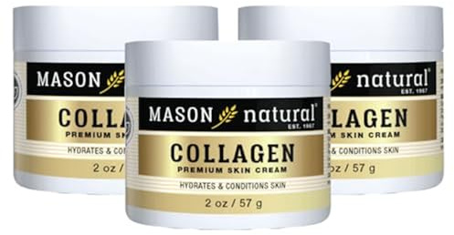 MASON NATURAL Collagen Premium Skin Cream, Women’s Anti,Aging Face & Body Daily Moisturizer for Hydration & Firmness, Pear Scent, 2 oz each (3 Pack)
