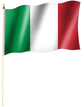 Stockflagge/Stockfahne ITALIEN Flagge/Fahne ca. 30 x 45 cm mit ca. 60cm Stab/Stock