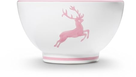 Gmundner Keramik Cereal Bowl Diameter 14 cm Pink Deer