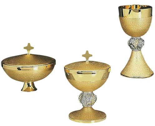 Messkelch Ciborium Hostienschale gerändelt ziseliert, Hostienschale