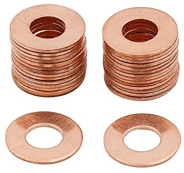 sourcing map Rondelle Cuivre 8mm 30pc pour Auto Joint Étanche | Bateau, Appareils Électriques, Joint Plat, Huile Anneau, Bouchons Pour Carter, Eau, Carburant, Raccords Hydrauliques