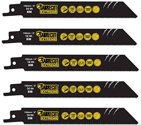 SabreCut 5pcs SCRS922BF_5 150mm 14 TPI S922BF Trä Tigersågblad