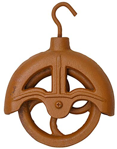 aubaho Flaschenzug Umlenkrolle Riemenscheibe Eisen Rost Werkzeug Antik-Stil 17cm