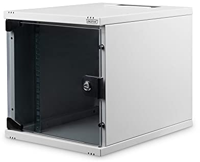DIGITUS armadio di rete 10 pollici - 6U - montaggio a parete - HxLxP 330x312x400mm - carico massimo 30kg - profondità utile 309mm - grigio