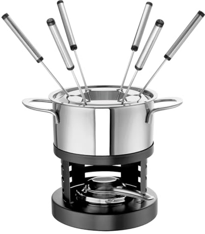 ROHE-Germany 208291-16 Fabio Fondue 16 cm Ø, Edelstahl, 2.2 liters