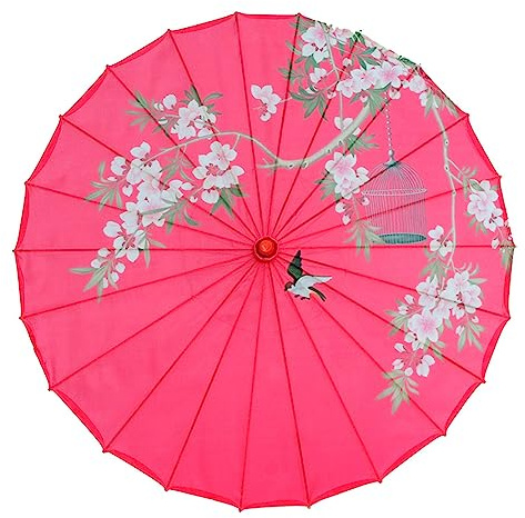 Oshhni de Baile clásico Chino japonés de Seda Sombrilla Parasol Oriental 32 de Papel engrasado para Recitales de Baile