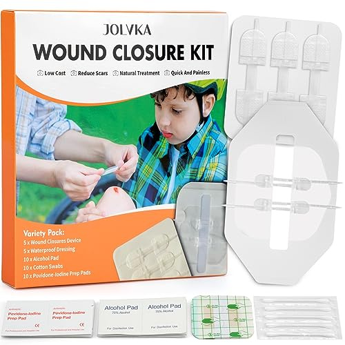 30 Pack Zip Stitch Wound Closure Strips, 2 Types Butterfly Bandaids, Emergency Closure Kit - Zip Stitch Wound Closures Device