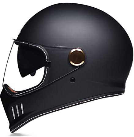 KEFFOR Vintage Motorradhelm Herren Damen, Rétro Motorrad Klapphelme Mit Visier, Integralhelme DOT/ECE-Zugelassen, Motocrosshelme Für Chopper Scooter Moped (Color : C, Size : XL=61-62cm)