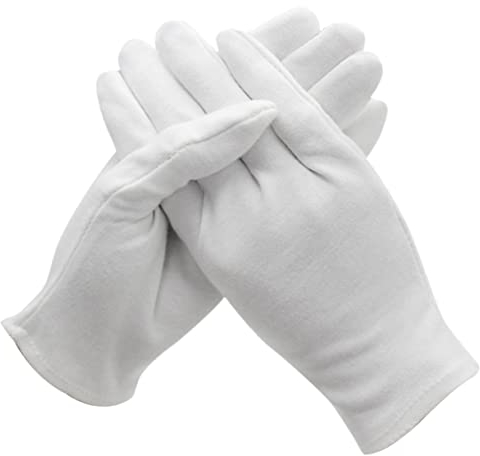 DOITOOL 12paar Baumwollhandschuhe Weiß Arbeitshandschuhe Leichte Schutzhandschuhe Für Industrie Gartenarbeit Reinigung Handarbeiten Auktionsgebrauch Sicherheitshandschuhe