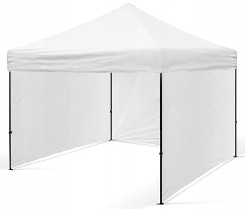 BDW - Pavillon - Zelt - Partyzelt - für Garten, Terasse, Messe - Pavillon Wasserdicht, Stabil - Faltpavillon - Gartenpavillon - 3 Pavillon Seitenteile Inklusive - Pavillon Faltbar 3 x 3 m - Weiß