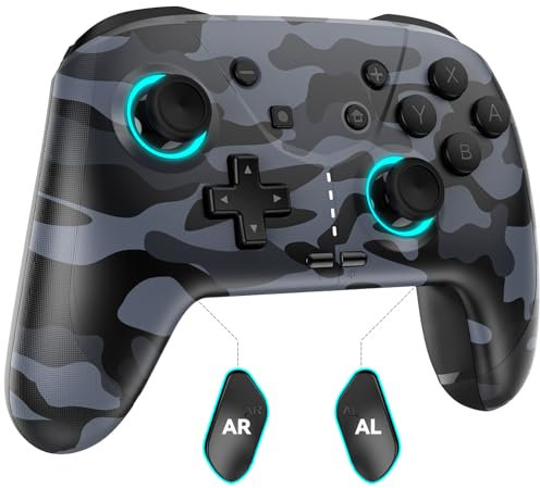Ligame Switch Wireless Controller, Game Controller, Switch Pro Gamepad, 4 Vibration Modes, 3 Turbo Modes, Compatible iOS/Android/PC/Steam/Mac/TV with Programming/motion/Wake-up/RGB, Camouflage