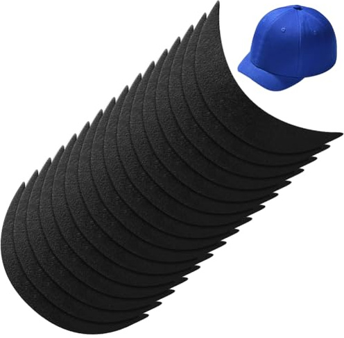 BENECREAT 16Pcs schwarzem Kunststoff Krempe Hut, 18x8.2x0.2cm häkeln oder stricken Krempe Stiffener Cap Visor Einsatz für Handwerk Nähen Mützen Zubehör machen