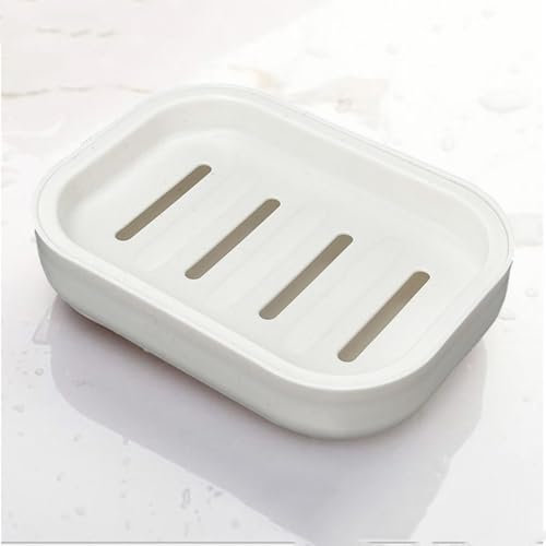 LOORMEI Moisture-Proof and Mold-Proof Soap Dishes Holder - With a draining function, Suitable for Bathroom and Travel Convenience, with a Non-Slip Design to Keep Soap Dry for a Long Time (White)