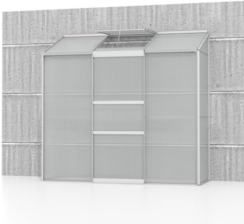 Vitavia Anlehn-Gewächshaus Ida 1300, Aluminium eloxiert, 1,3 m², 4 mm HKP | Wetterfestes & stabiles Wand-Gewächshaus zur Pflanzenanzucht | Ideales Treibhaus für Gemüse, Kräuter & Blumen