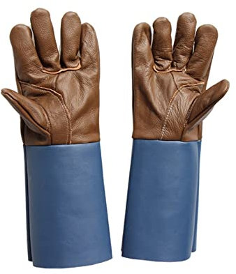 YQVEOT Mandil de Soldador, Guantes de Soldadura Guantes engrosados ​​de Guantes en espesas Guantes de Cuero for Soldador de Cuero Superior e Inferior