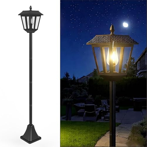 MUSUNIA Linterna solar linternas solares de 180 cm para el exterior con linterna de jardín solar de pimazos de tierra para la resistencia a la intemperie, la lámpara de jardín ligera de camino