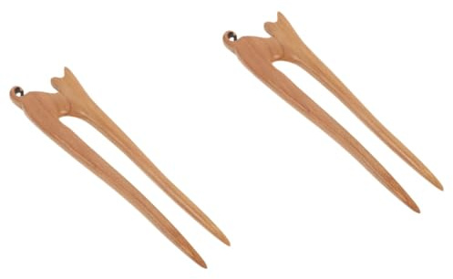 HAPINARY Lot De 2 Épingles À Cheveux En Bois Pour Chat, Faites À La Main, Pour Femmes Et Filles, Bâtonnets À Chignon En Bois, Pour Femmes, Baguettes Chinoises
