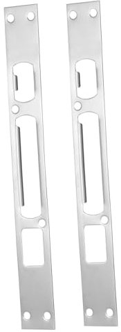 VILLCASE 9 Ensembles Plaque De Renfort Pour Pêne Dormant Plaque De Grève Gâches Pour Portes Extérieures Grève De Haute Sécurité Gâche De Porte Longue Acier Inoxydable 2 Pièces * 9